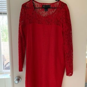 Kardashian Kollection Red Lace Dress